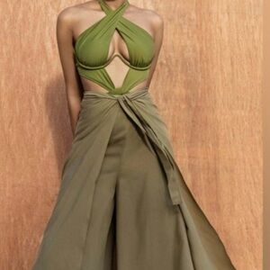 Andrea Iyamah Thema Pants with Waist Wrap